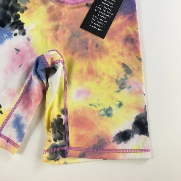 Balance Athletica The Cloud Rider Biker Short Logo Thunderstorm Tie Dye XXS New - Picture 8 of 12